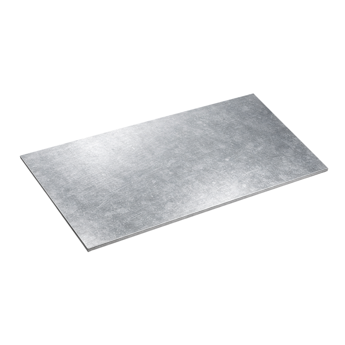 Серый металлический лист с гладкой оцинкованной поверхностью на светлом фоне